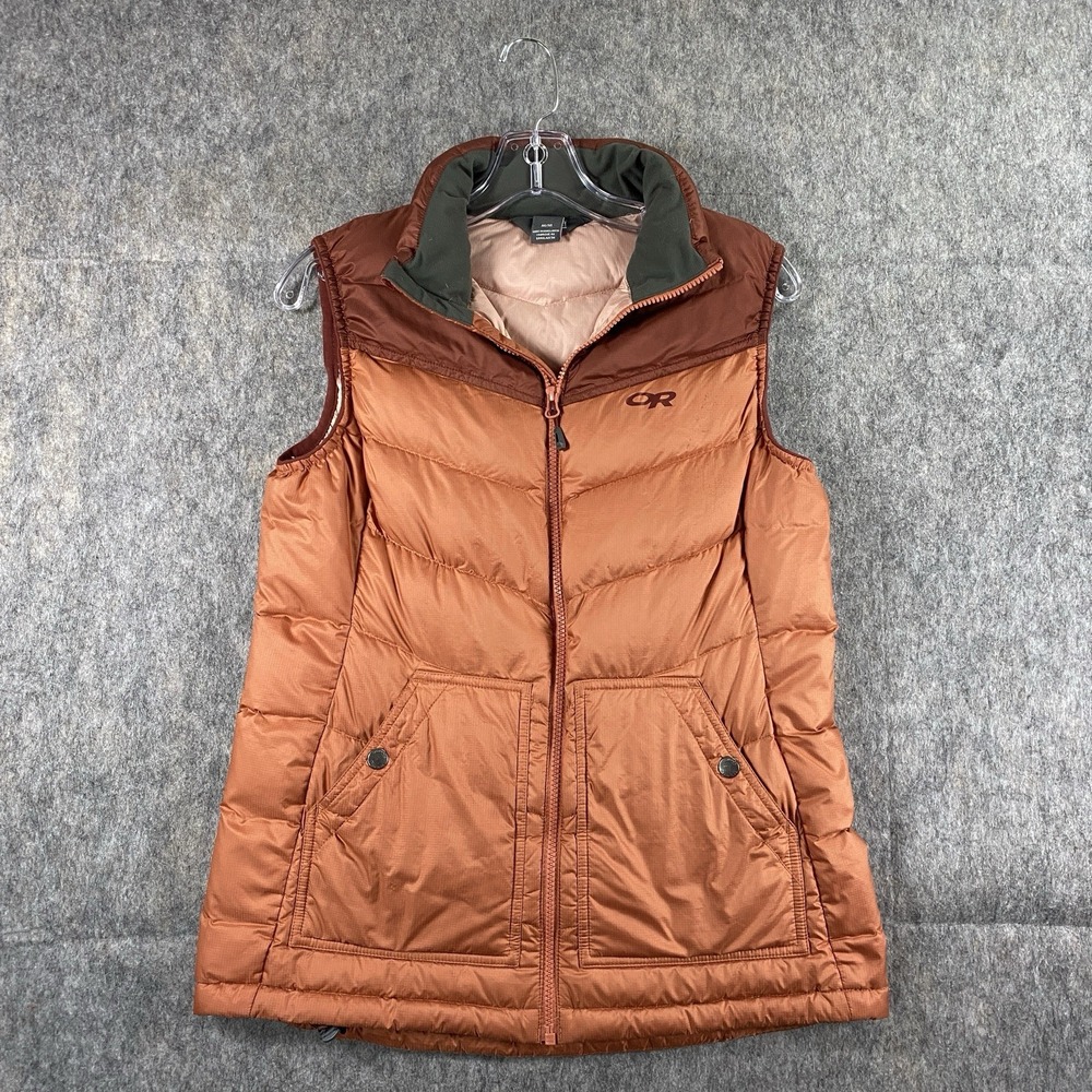 Outdoor Research Transcendent Down‎ Vest Women's Medium Orange Burgundy Gorpcore